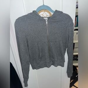 Cropped Aritzia grey zip up hoodie